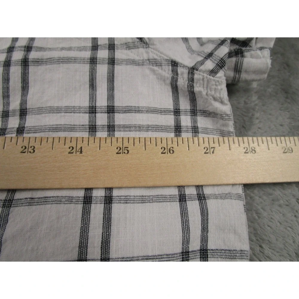 North Face Shirt Mens XXL White‎ Plaid Outdoor Button Up Short Sleeve